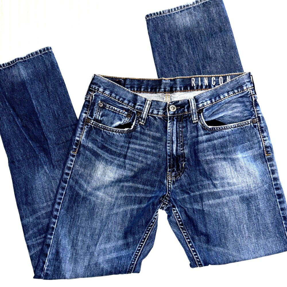 BULLHEAD Mens Blue Jeans W32 XL32 "Rincon Straight" Leg  Dark